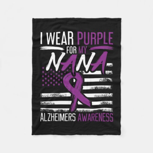 Purple For Nana Alzheimerheimer Heimers Awareness  Fleece Blanket