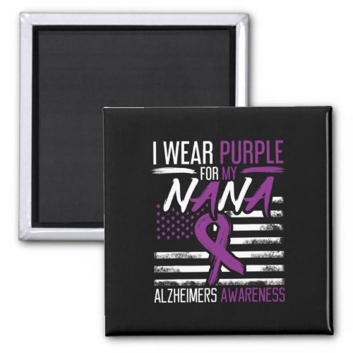 Purple For Nana Alzheimerheimer Heimers Awareness  Magnet