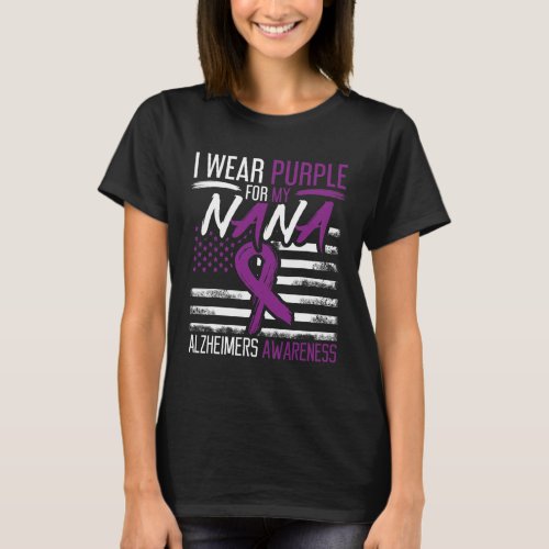 Purple For Nana Alzheimerheimer Heimers Awareness  T_Shirt