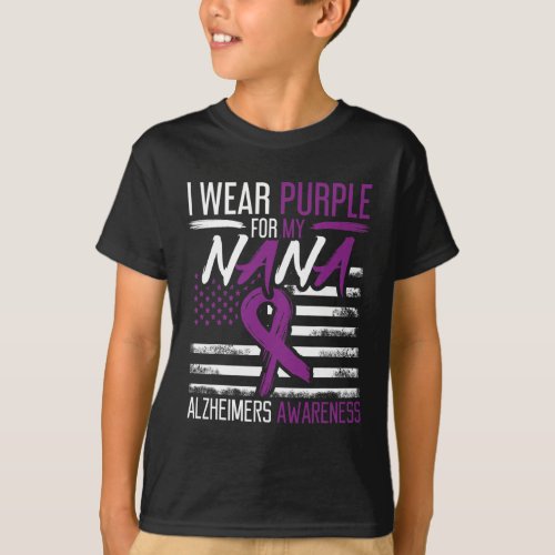 Purple For Nana Alzheimerheimer Heimers Awareness  T_Shirt