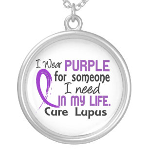 Purple For Someone I Need Lupus Silver Plated Necklace