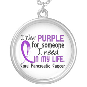 Purple For Someone I Need Pancreatic Cancer Silver Plated Necklace