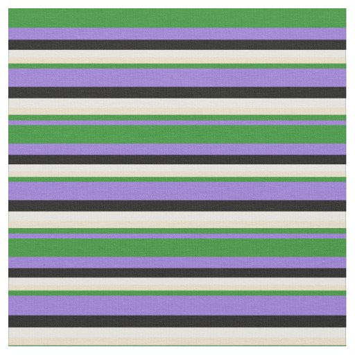 Purple, Forest Green, Tan, White, and Black Lines Fabric