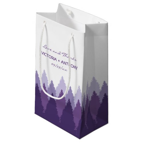 Purple Forest Range Woodland Wedding Favor Small Gift Bag