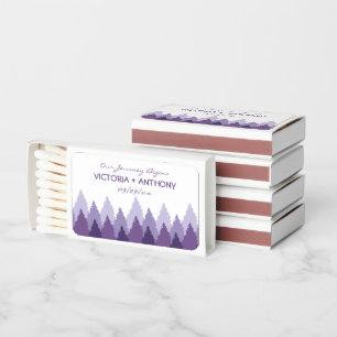 Purple Forest Range Woodland Wedding Matchboxes