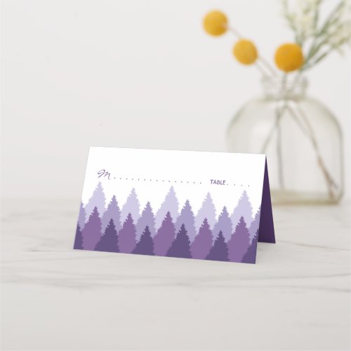Purple Forest Range Woodland Wedding Place Card