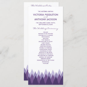 Purple Forest Range Woodland Wedding Program