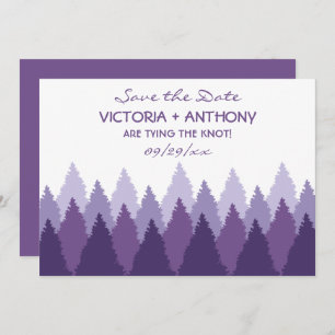 Purple Forest Range Woodland Wedding Save The Date