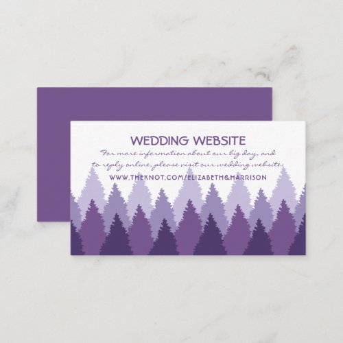 Purple Forest Range Woodland Wedding Website Enclosure Card