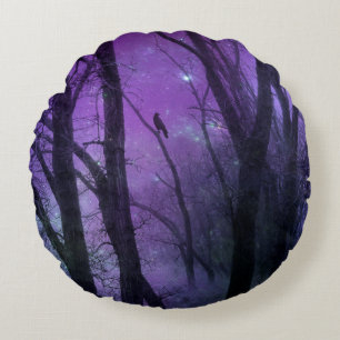 Purple Forest Round Pillow