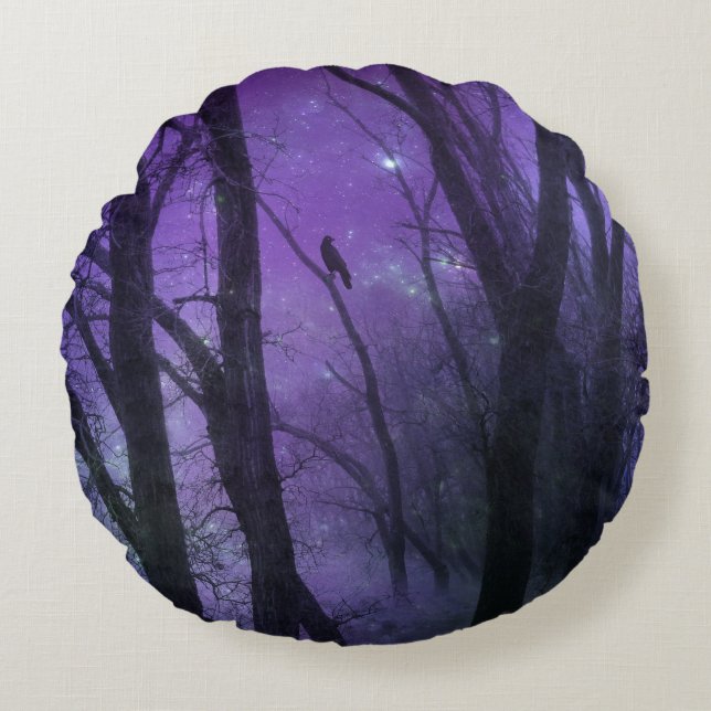 Purple Forest Round Pillow (Front)