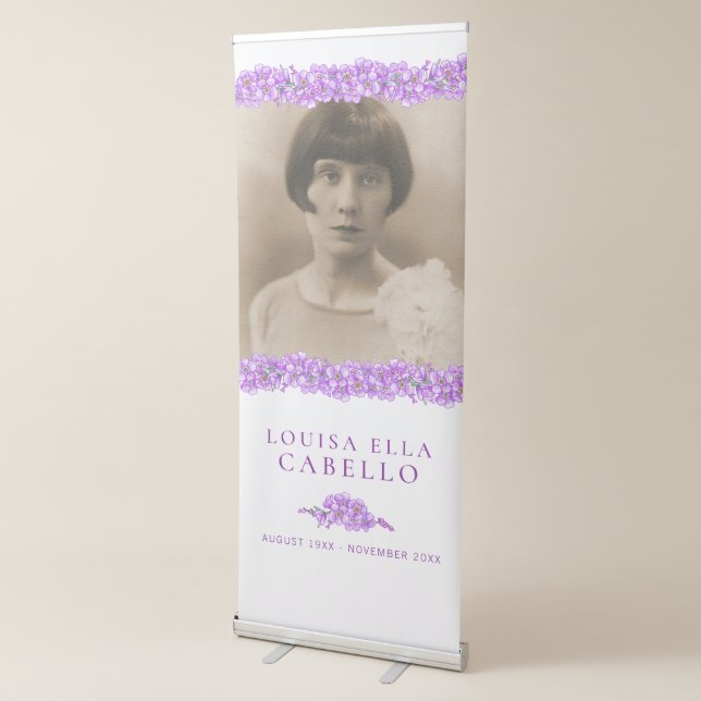 Purple forget-me-not flowers photo template retractable banner (3/4)