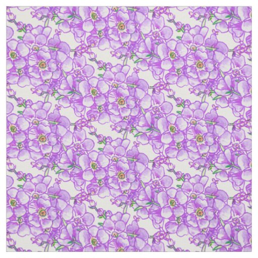 Purple forget-me-nots floral pattern fabric