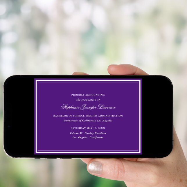 Purple Formal Graduation Announcement (Front Digital)