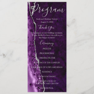 Purple Formal Minimalist Luxury Wedding Programs