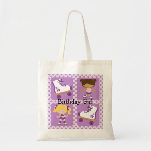 Purple Four Square Rollerskating Birthday Tote Bag