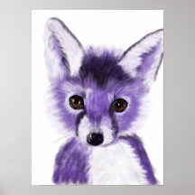 Purple Fox Nursery Painting