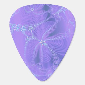 Purple Fractal Chains Guitar Pick by StellarEmporium at Zazzle