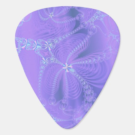Purple Fractal Chains Guitar Pick