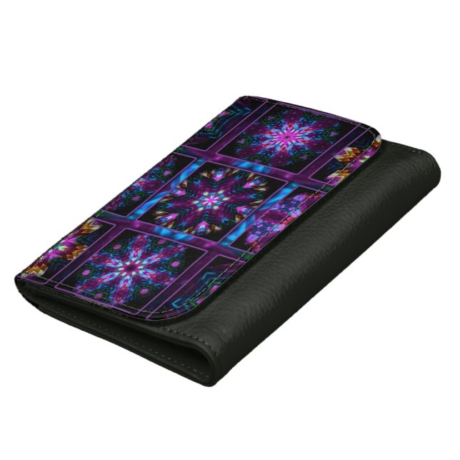 Purple Fractal Collage Wallet (Bottom)