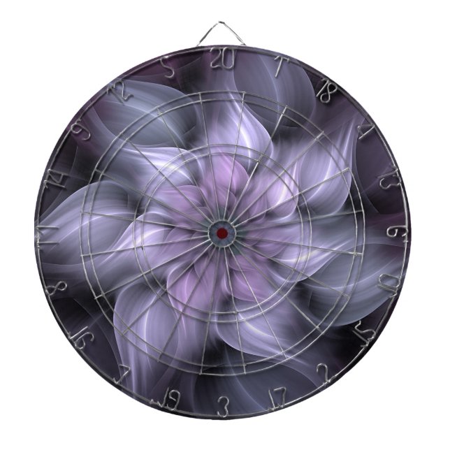 Purple Fractal Dartboard With Darts (Front)