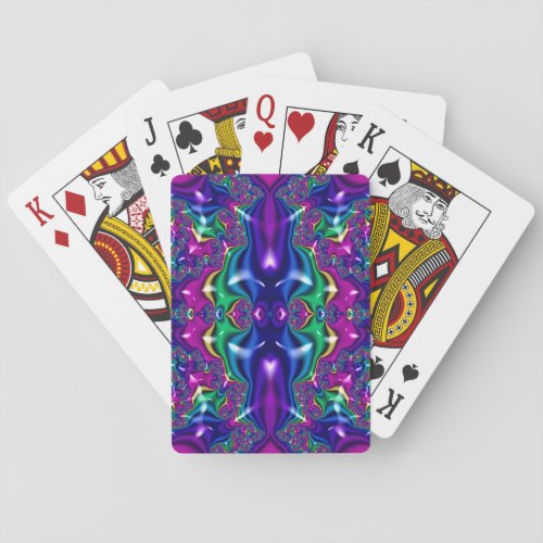 Purple Fractal Design   Playing Cards