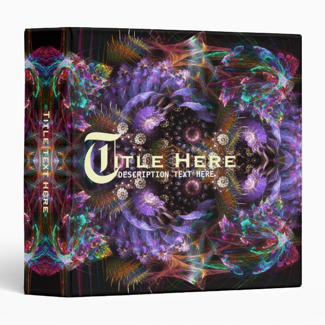 Purple Fractal Fantasy Avery Binder (Front/Spine)