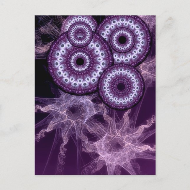 Purple Fractal Fantasy Postcards (Front)