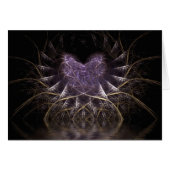 Purple Fractal Heart Card (Front Horizontal)