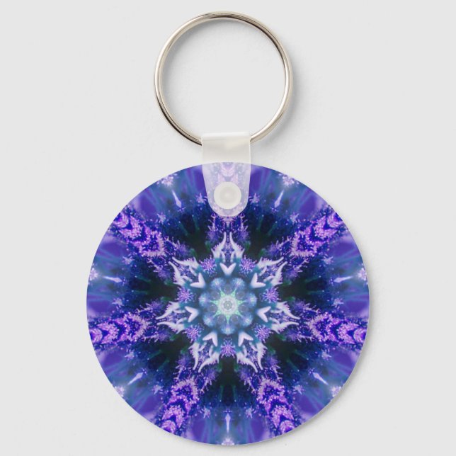Purple Fractal Keychain (Front)