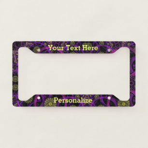 Purple Fractal License Plate Frame