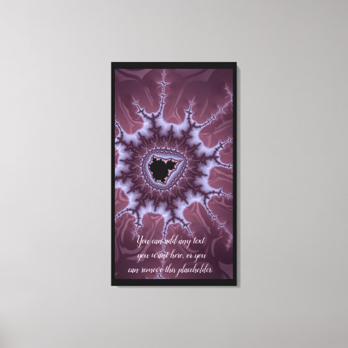 Purple Fractal Mandelbrot Splash Add a Quote Canvas Print