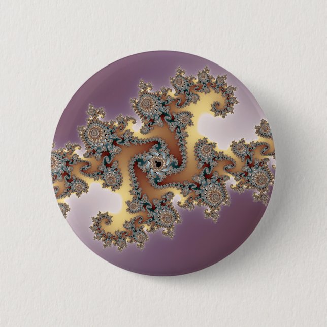 Purple - Fractal Pinback Button (Front)