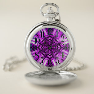 Purple fractal pocket watch