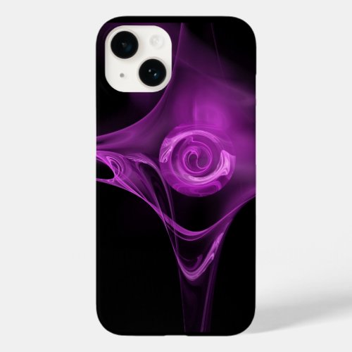 PURPLE FRACTAL ROSE IN BLACK Case_Mate iPhone 14 CASE