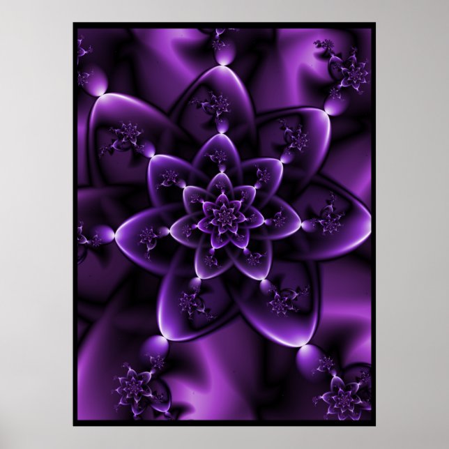 Purple Fractal Rose  Poster (Front)