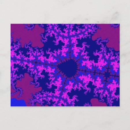Purple Fractal Splash Postcard