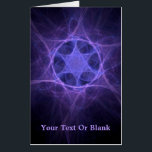 Purple Fractal Star Of David Card<br><div class="desc">Features nested purple Stars of David on a dark background. Add your own text.</div>