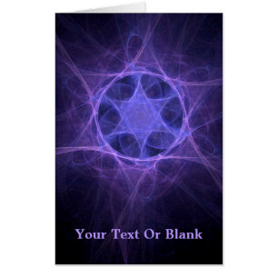 Purple Fractal Star Of David Card