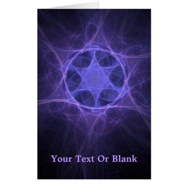 Purple Fractal Star Of David Card (Front)