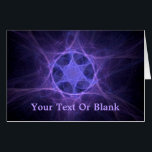 Purple Fractal Star Of David Card<br><div class="desc">Features nested purple Stars of David on a dark background. Add your own text.</div>