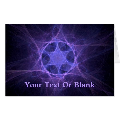 Purple Fractal Star Of David Card