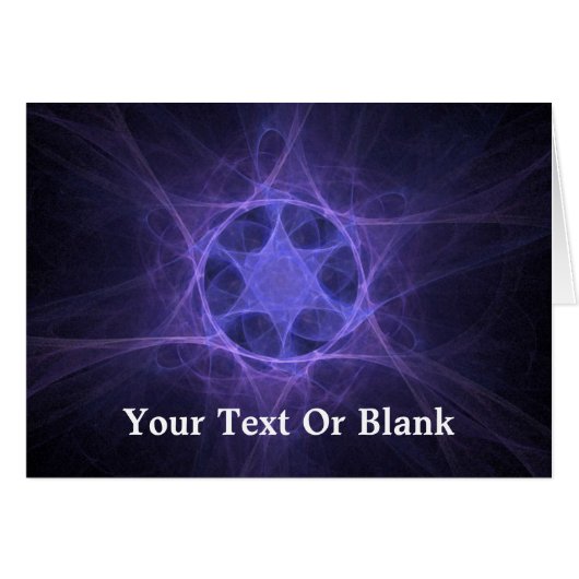 Purple Fractal Star Of David Cards (Front Horizontal)