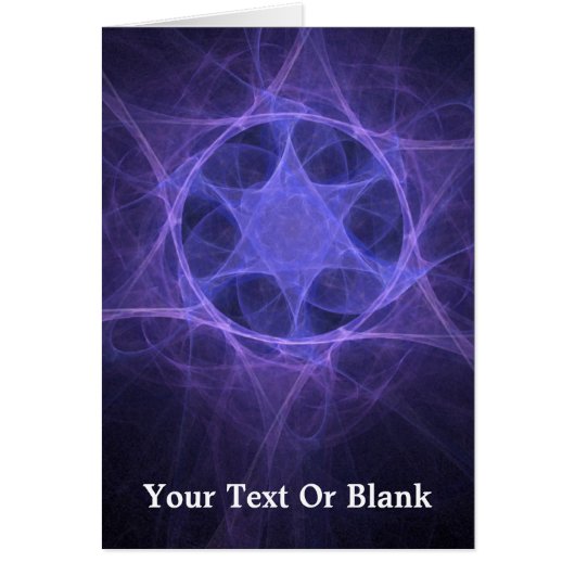 Purple Fractal Star Of David Cards (Front)