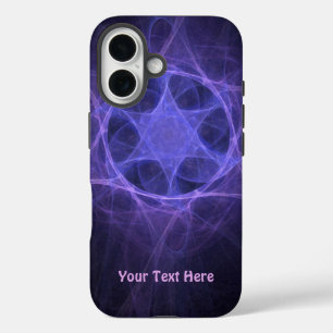 Purple Fractal Star Of David iPhone 16 Case
