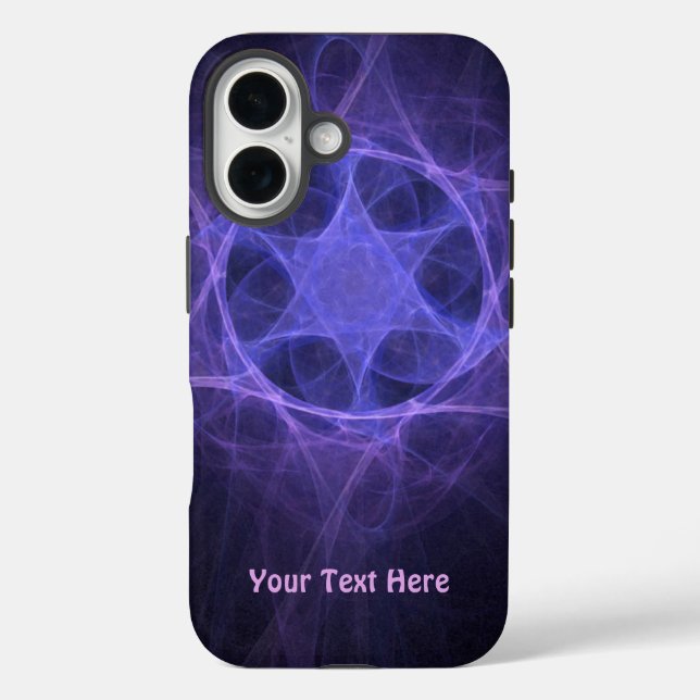 Purple Fractal Star Of David Case-Mate iPhone Case (Back)