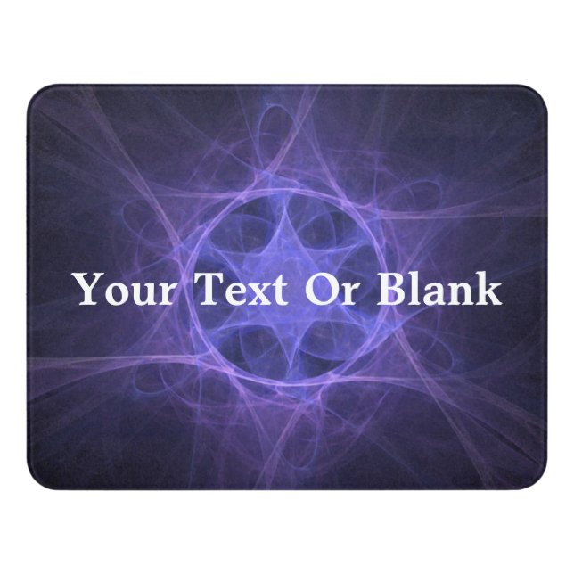 Purple Fractal Star Of David Door Sign (Contemporary Front)
