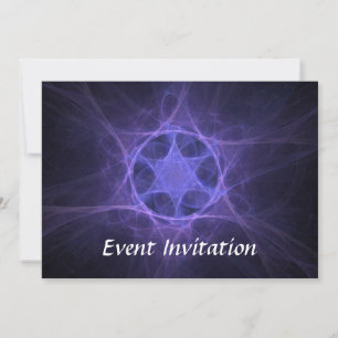 Purple Fractal Star Of David Invitation
