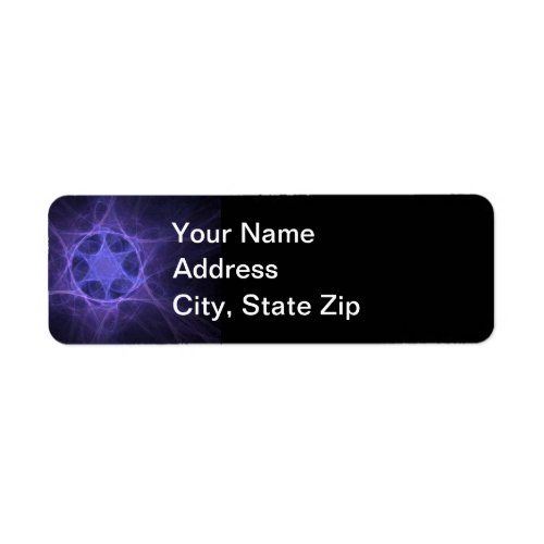 Purple Fractal Star Of David Label