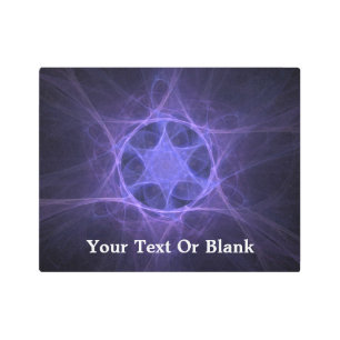 Purple Fractal Star Of David Metal Print